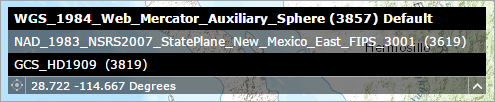 Choose another coordinate system from the list Choose another coordinate system from the list